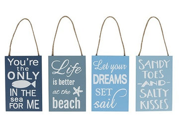 Beach Quote Hanging Signs (4 Assorted)