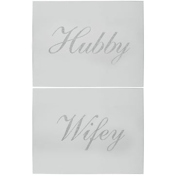 Silver Hubby & Wifey Placemats