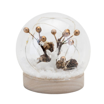 LED Woodland Snow Globe