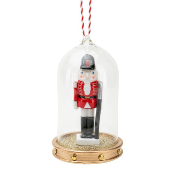 Nutcracker Under a Cloche Hanging Decoration