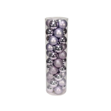 40 Lilac Baubles in Matt  Shiny & Glitter Finish (8cm)