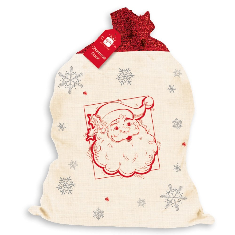 Canvas Glitter Santa Sack