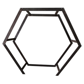 Burnt Wood Wooden Heptagon Arch (223cm)