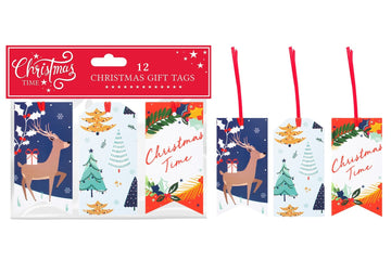 Christmas Time Tag (Pack Of 12)