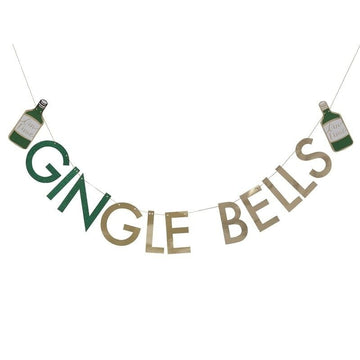 Glitter Gingle Bells Christmas Gin Party Bunting