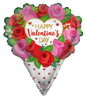 Valentine Roses Bouquet  Balloon (18 Inch)