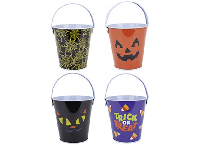 Printed Halloween Tin Candy Buckets (Assorted)