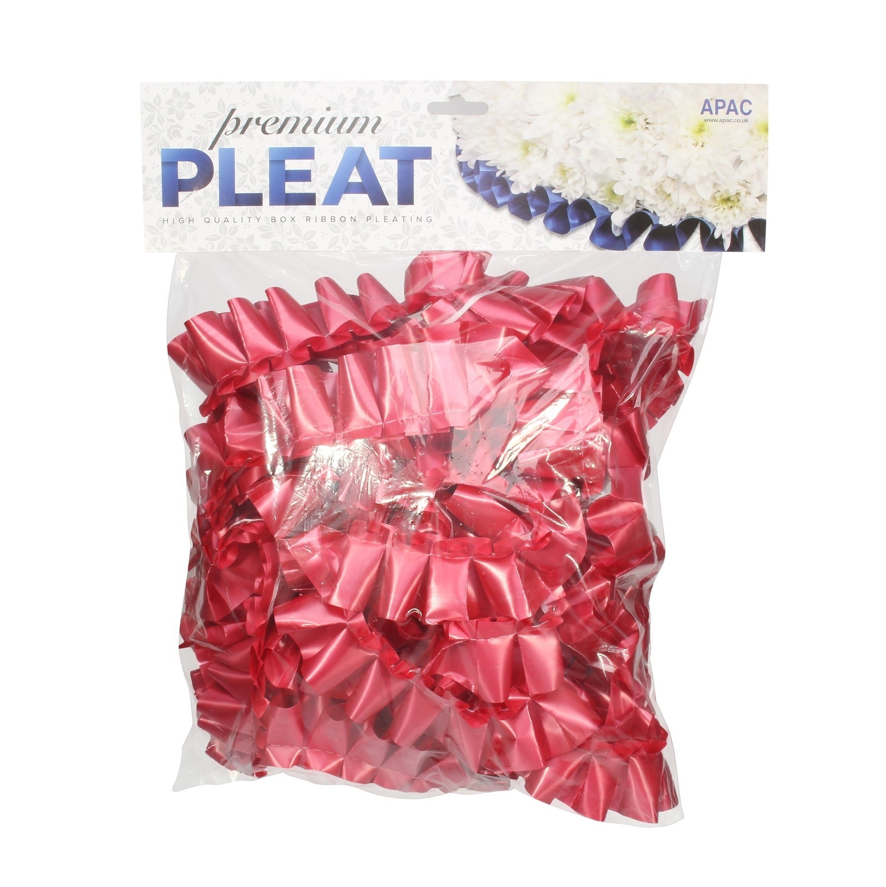 Premium Red Pleat Ribbon (50mm x 10m)