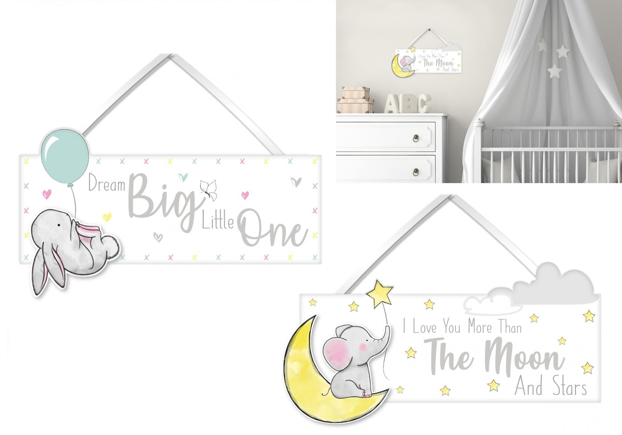 Assorted Baby Wooden Sign (25 x 9 x 0.6 cm)