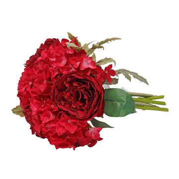 Aquitaine Peony Bouquet Red 34cm