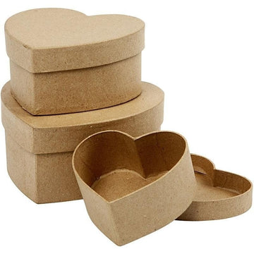 Kraft Heart Boxes (Set of 3)