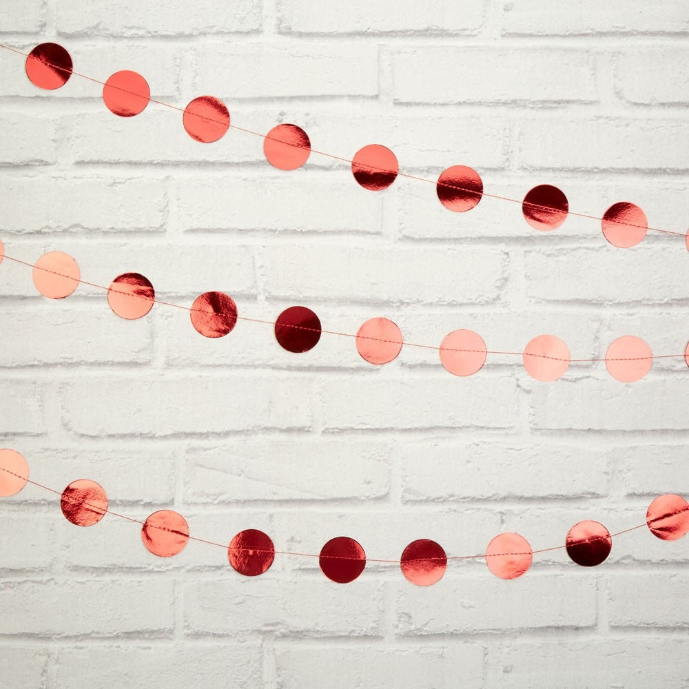 Red Foil Circle Garland