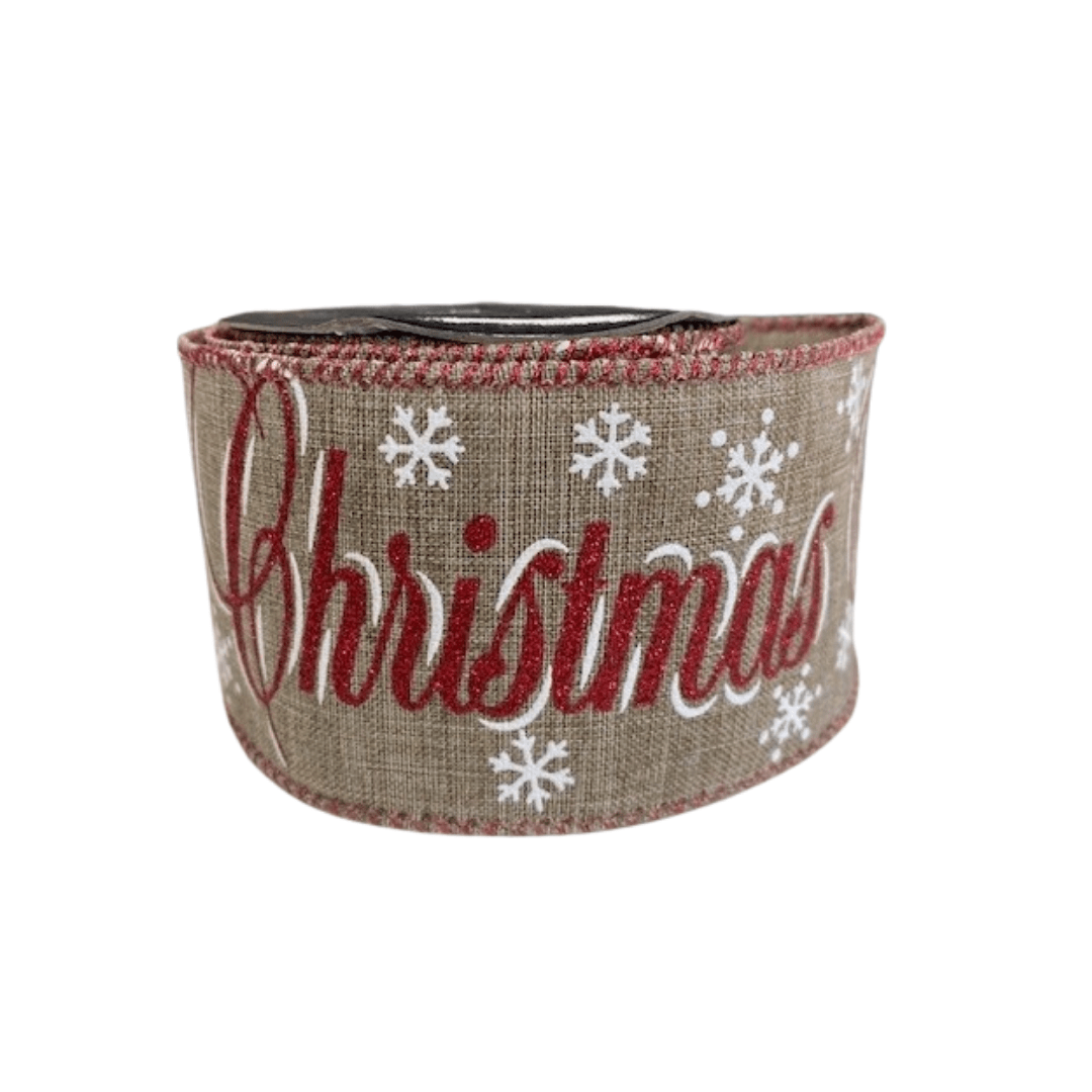 Christmas Hessian Ribbon (Assorted Design)