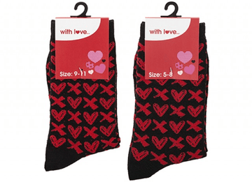 Pair of Heart & Kisses Socks