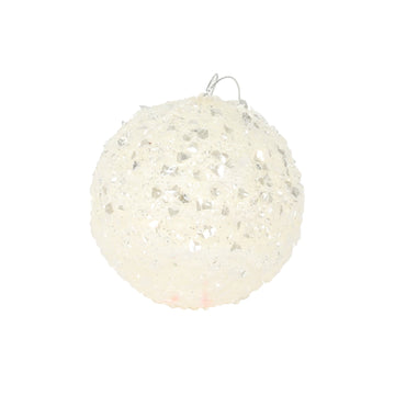 Winter Wonderland White Glitter Bauble (10cm)