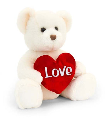 Cream Chester Bear With Heart (25cm)