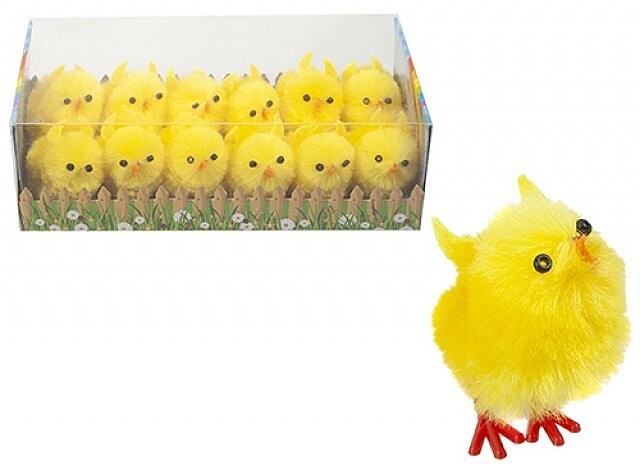 4cm Chenille Yellow Chick (Pack of 12)