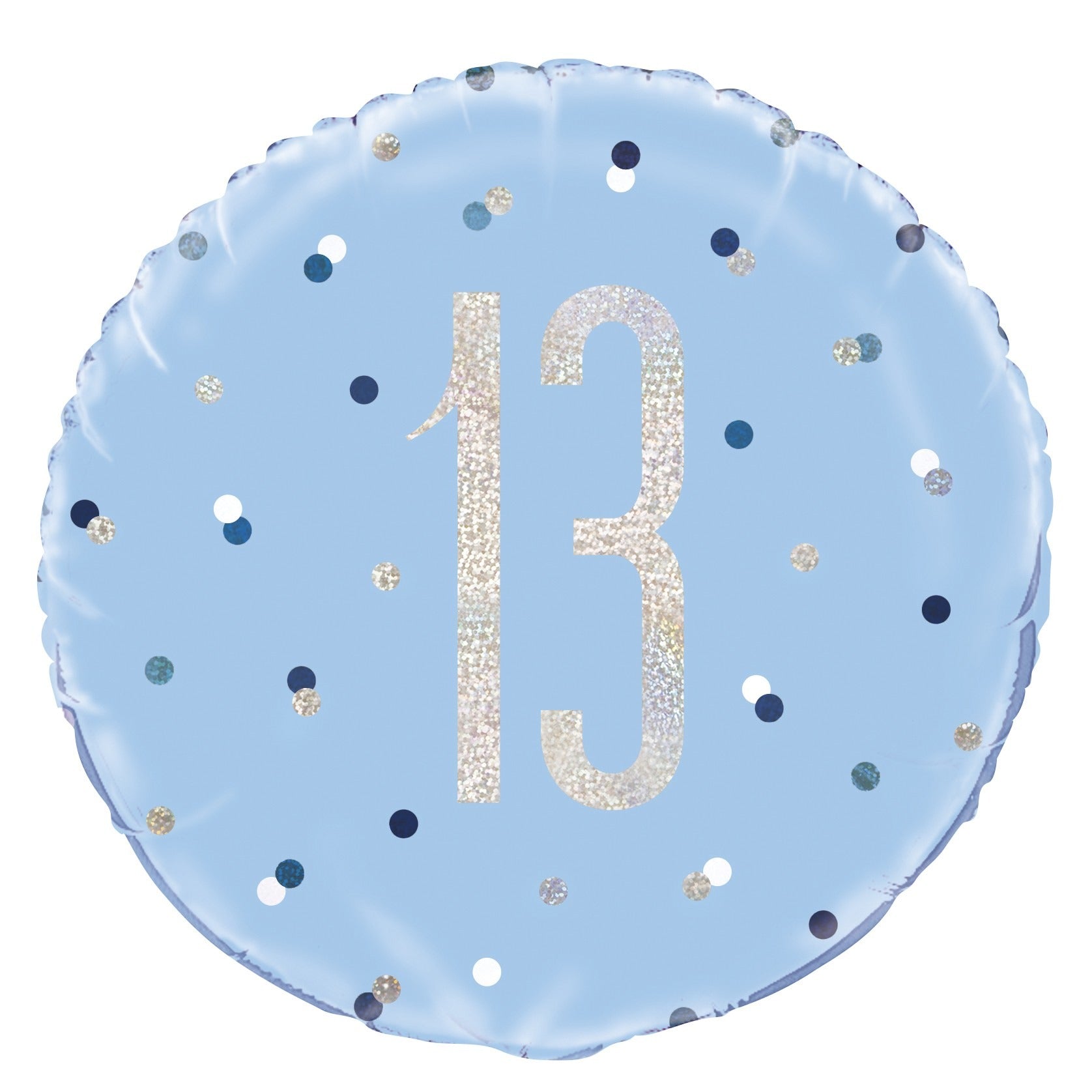 Blue and Silver Prismatic 13th Birthday Foil Balloon (18 Inch)