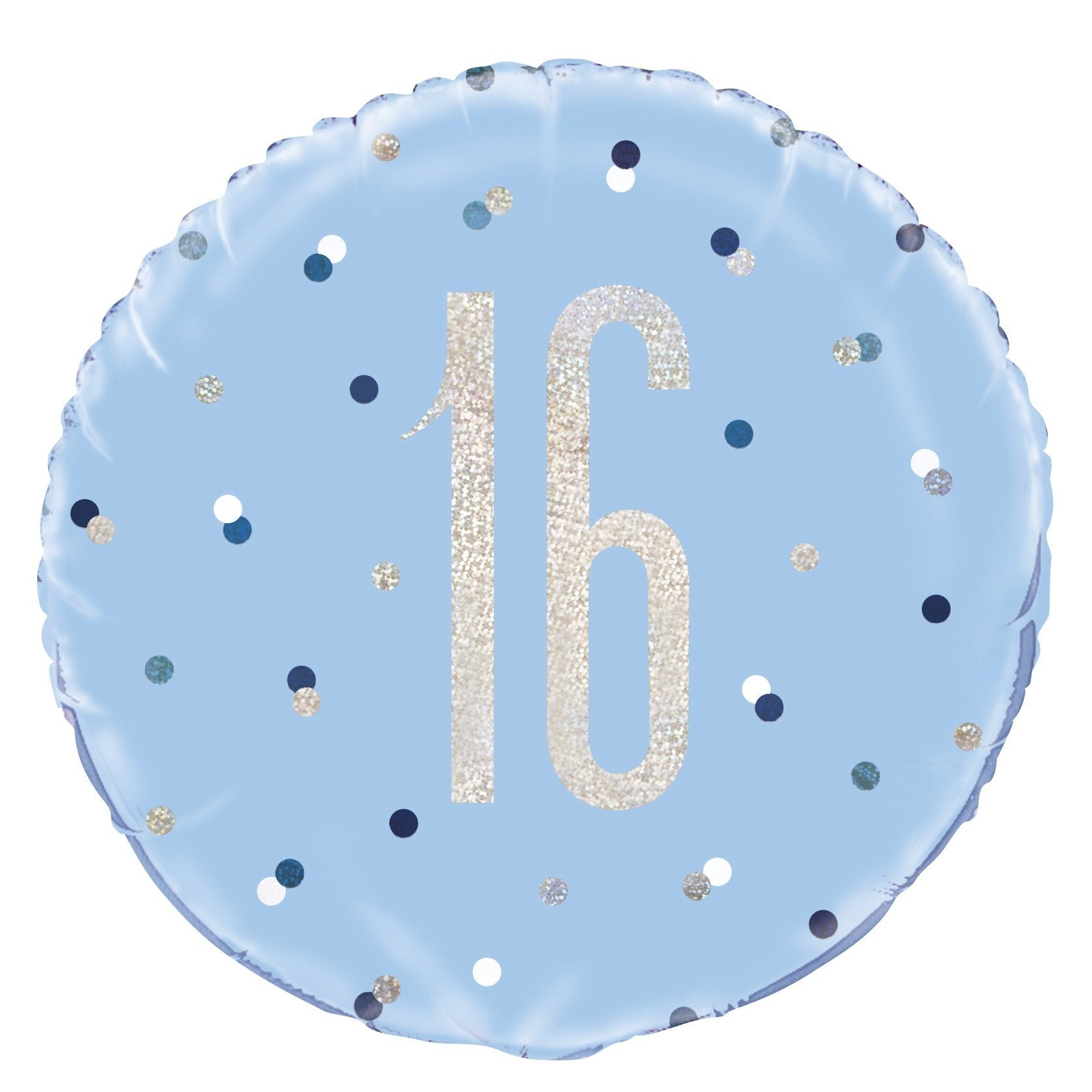 Blue and Silver Prismatic 16th Birthday Foil Balloon (18 Inch)