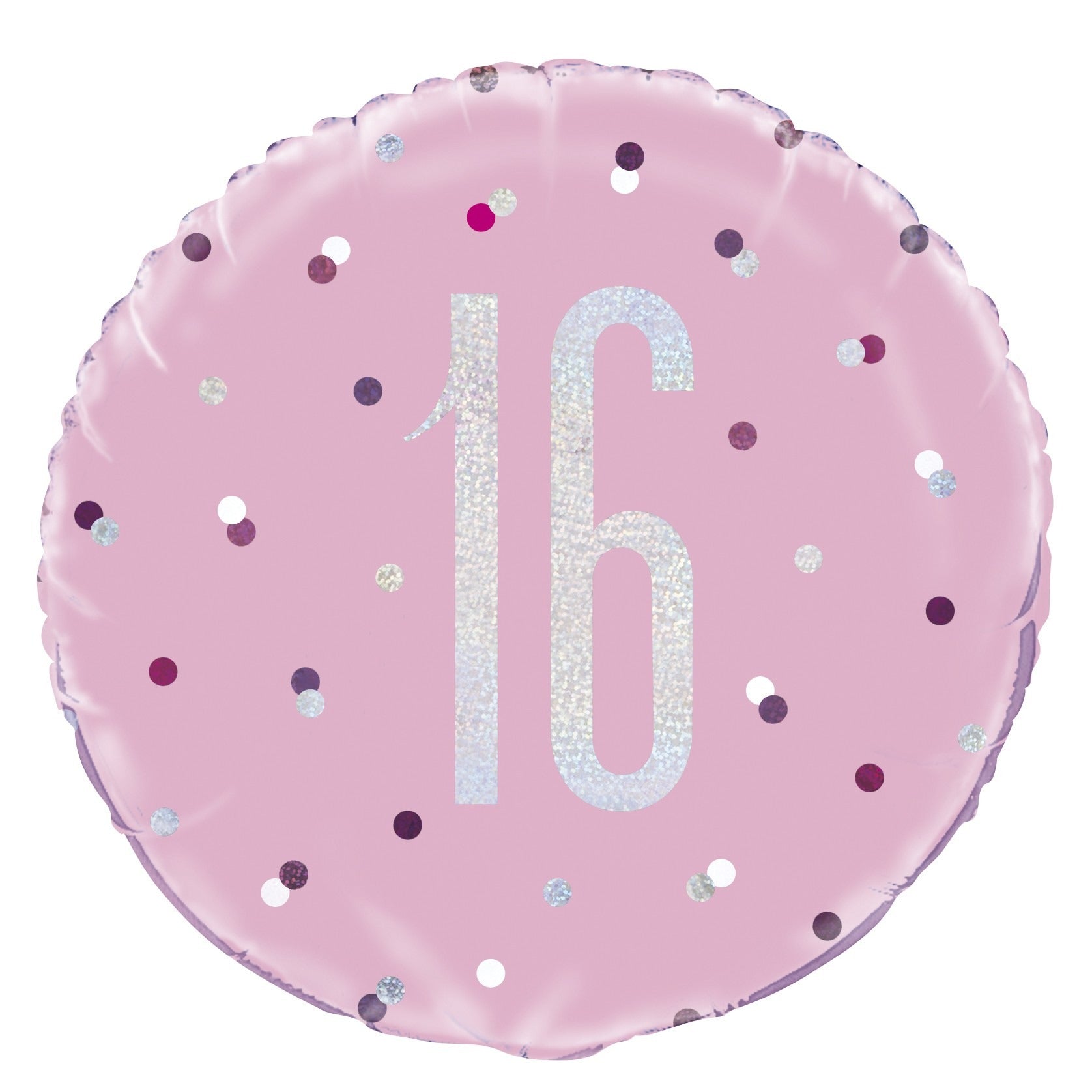 Pink and Silver Prismatic 16th Birthday Foil Balloon (18 Inch)