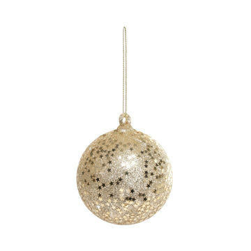 Champagne Glass Glitter Star Bauble (Dia8cm)