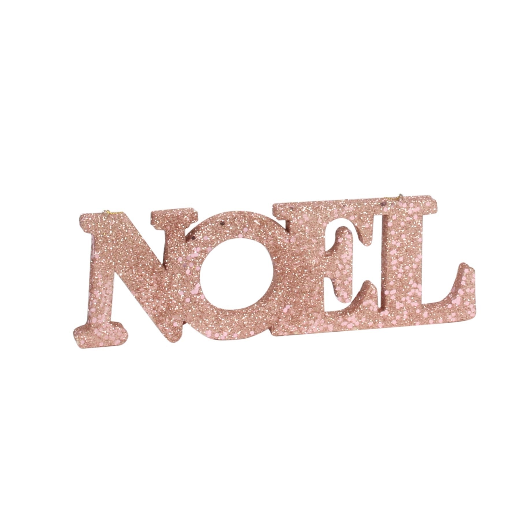 Rose Gold Glitter Noel Hanging Decoration (L25cm x H8.5cm)