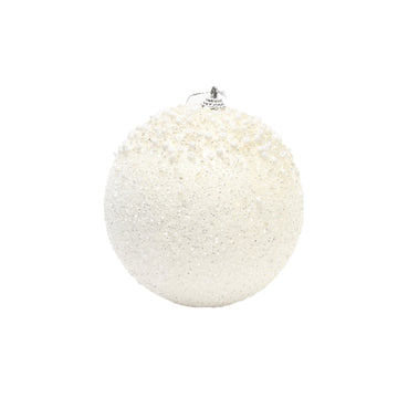 Winter Wonderland Glitter and Bead Snowball Bauble (Dia12cm)