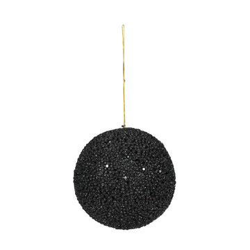 Black Beaded Glitter Bauble (Dia12cm)