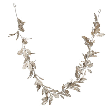 Champagne Glitter Leaf Garland (L172cm)