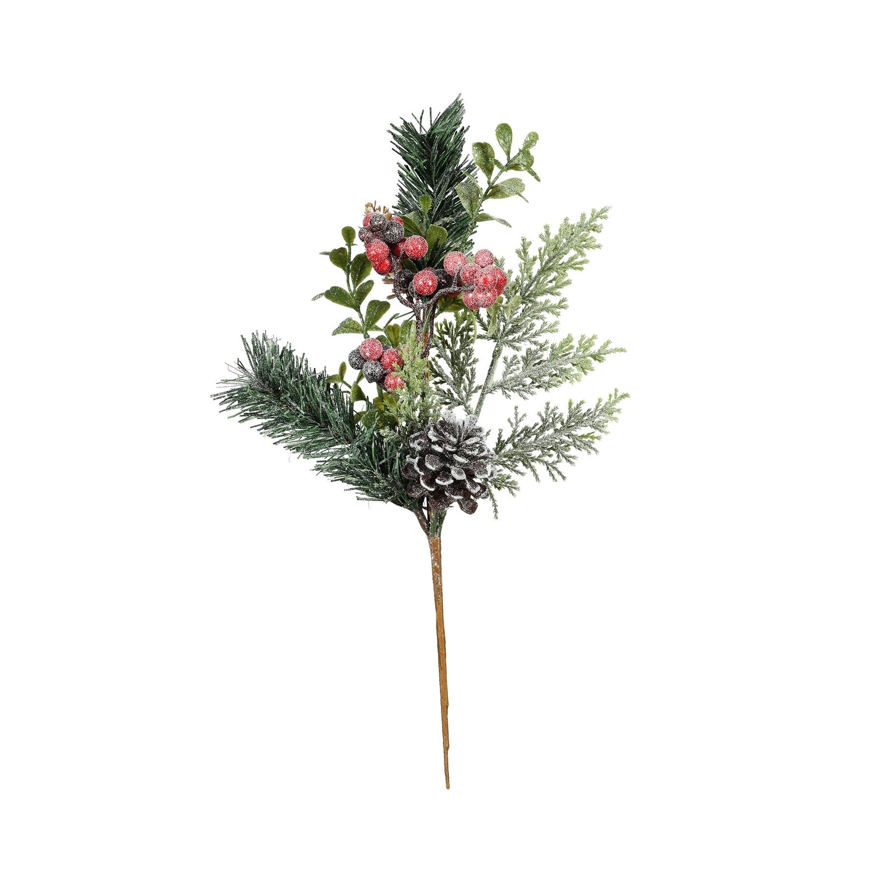 Foliage, Red Berry & Cone Pick (H38cm)