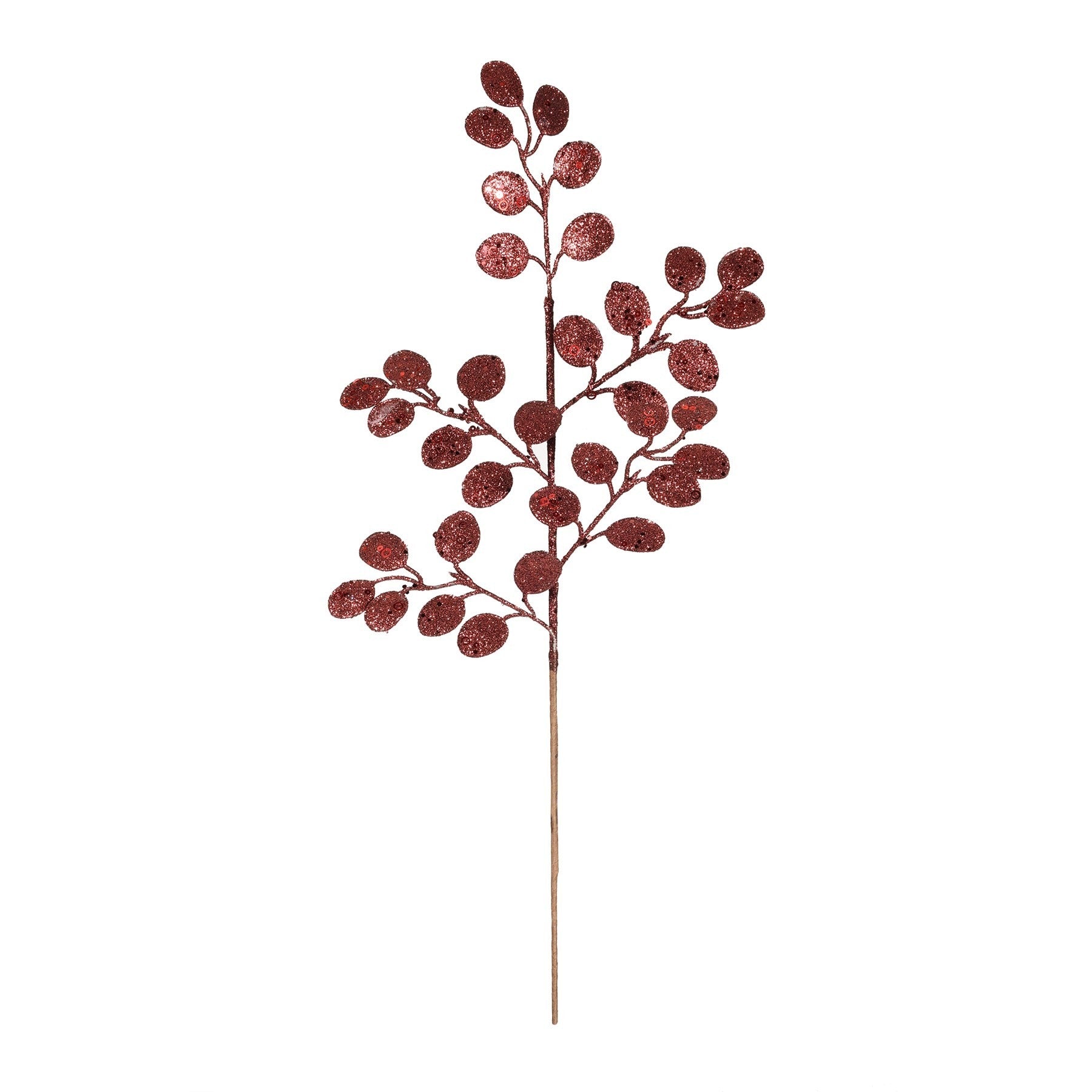 Burgundy Glitter Eucalyptus Stem (H61cm)