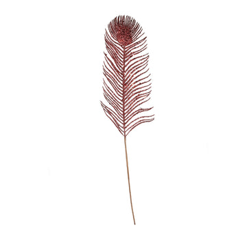 Burgundy Glitter Feather Stem (H67cm)