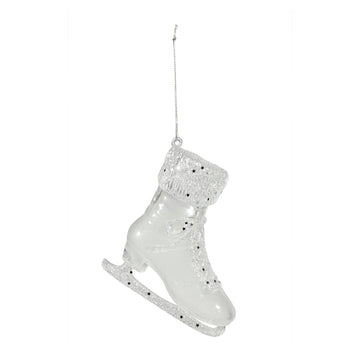 Winter Wonderland Frosted Ice Skate Hanging Decoration (H11cm x L10cm)