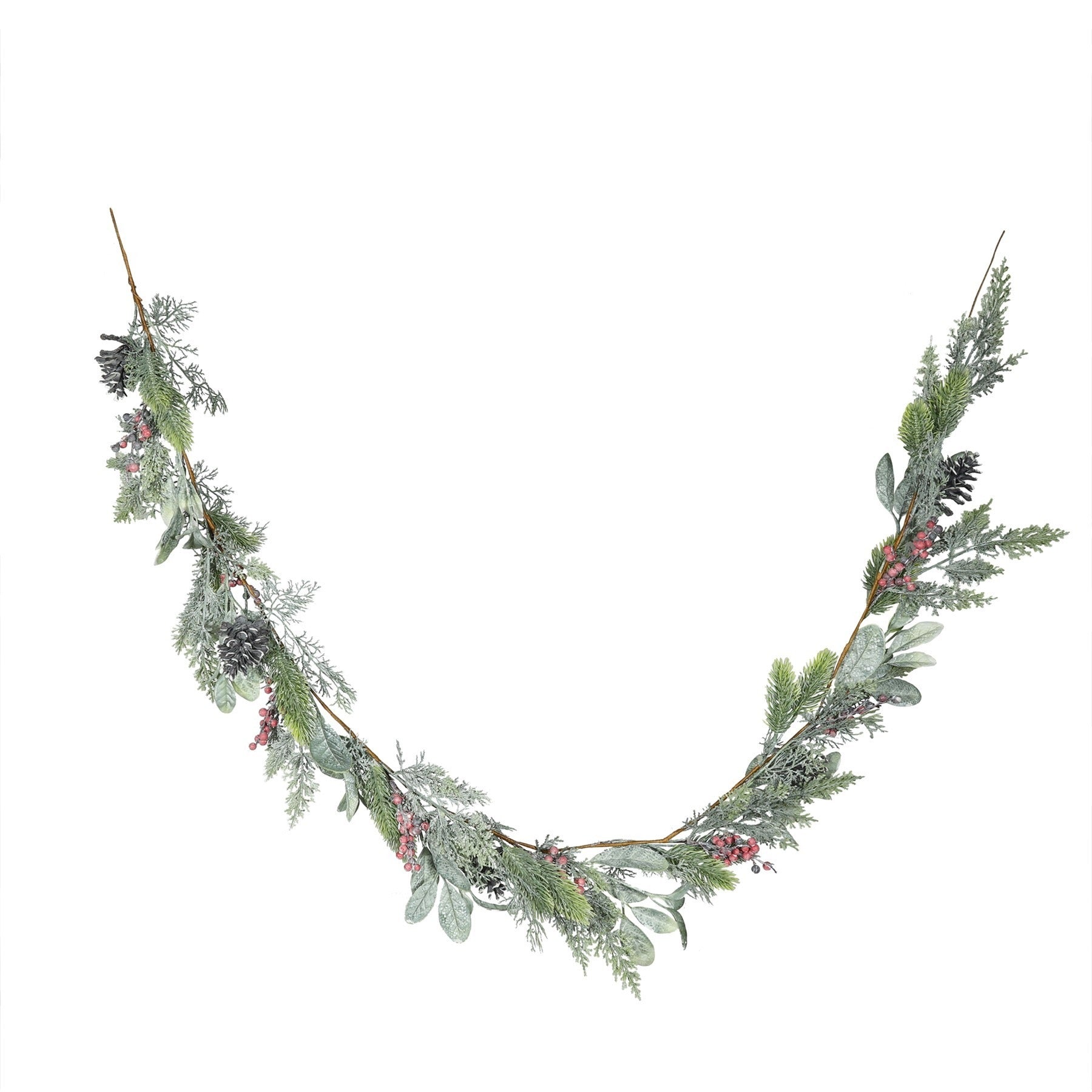 Foliage and Red Berry Garland (L183cm)