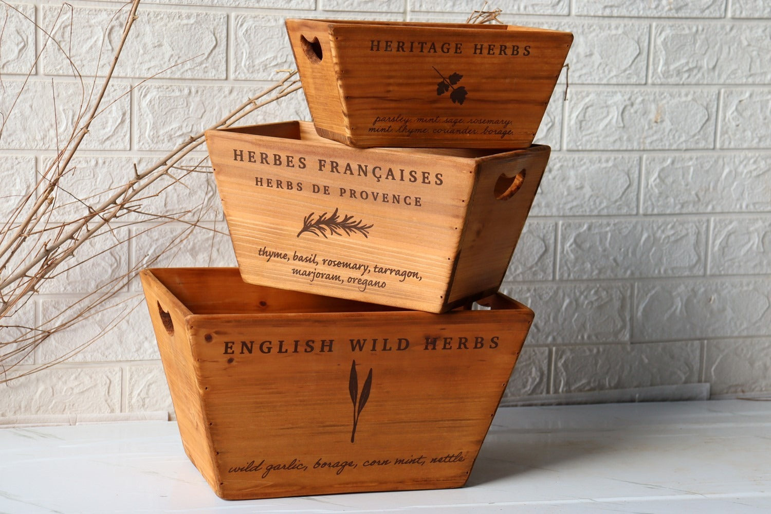 Heritage Herb Crates (Set of 3)