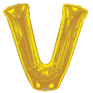 34 inch  Letter Balloon - V - Gold