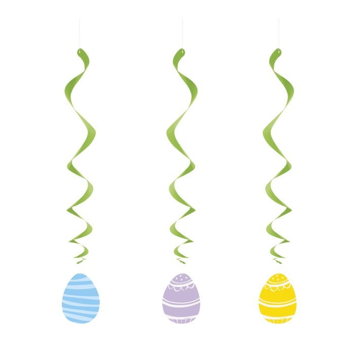 Colourful Easter Egg Swirl Decorations