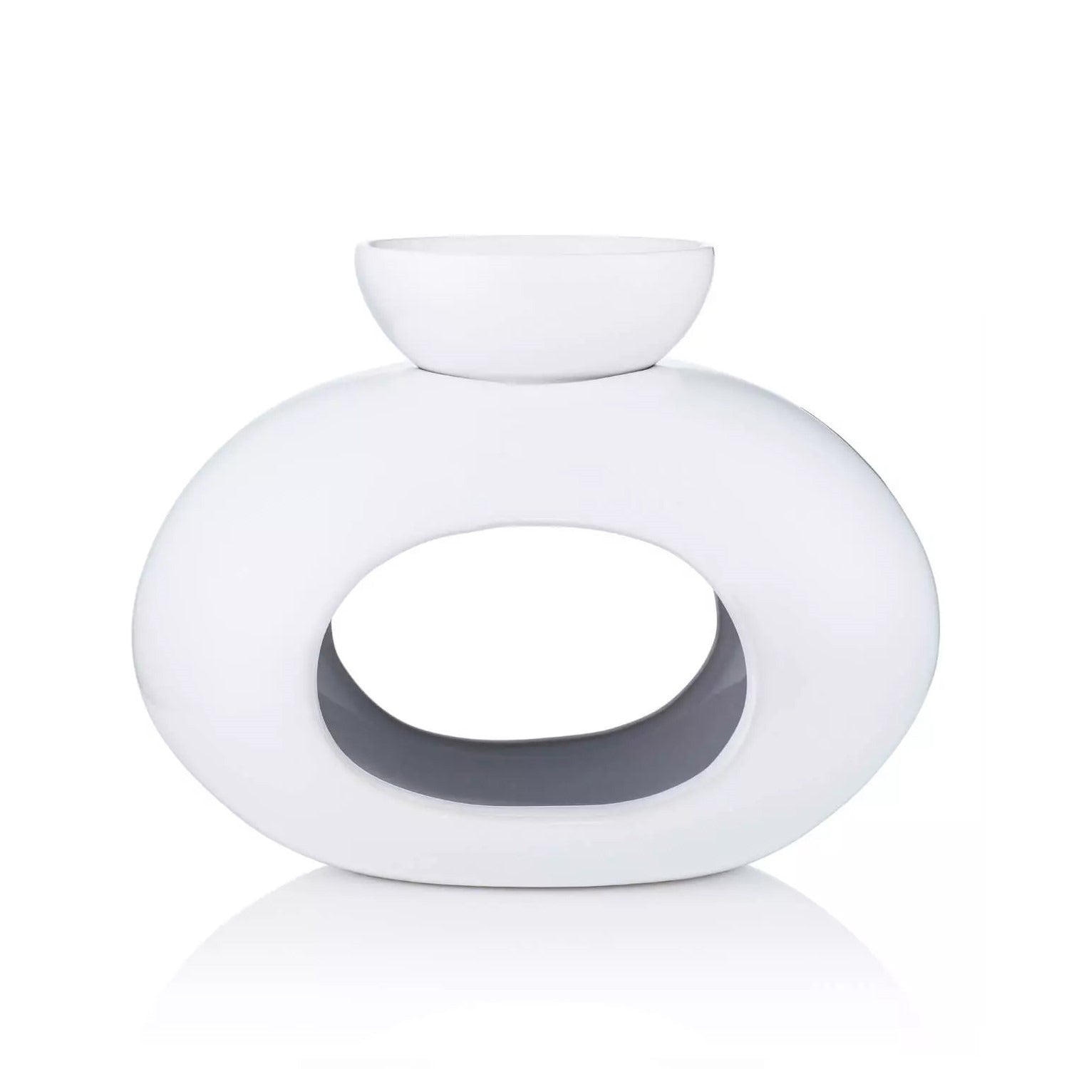 Ava May White Oval Burner