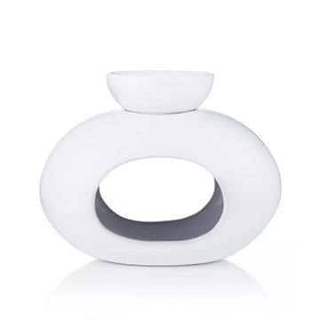 Ava May White Oval Burner