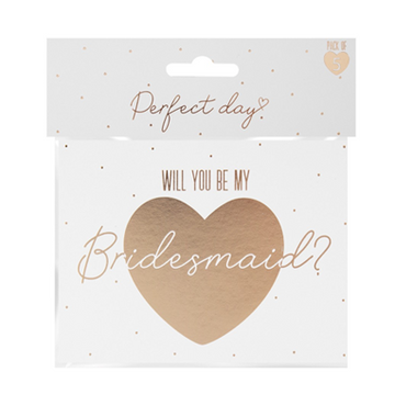 Gold & white Bridesmaid Cards (Pack of 5)