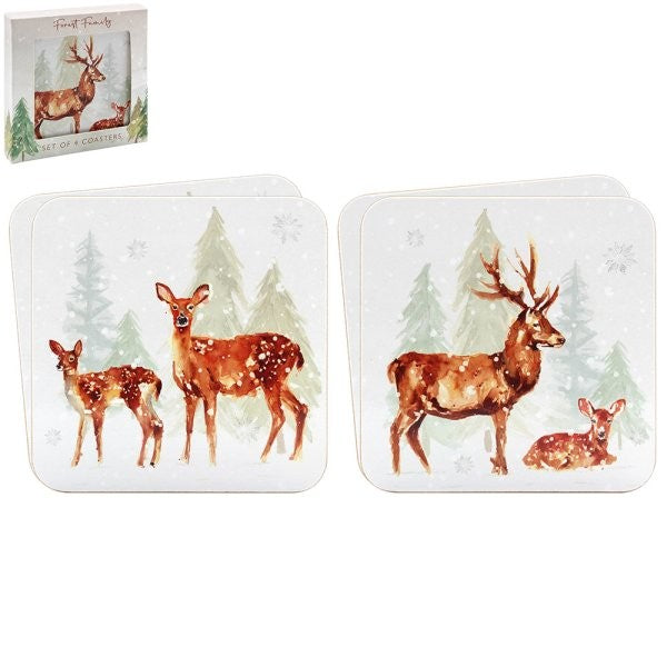 Winter Forest Coasters (Set of 4)