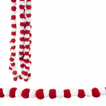 Pom Pom Candy Cane Garland (2.4m)