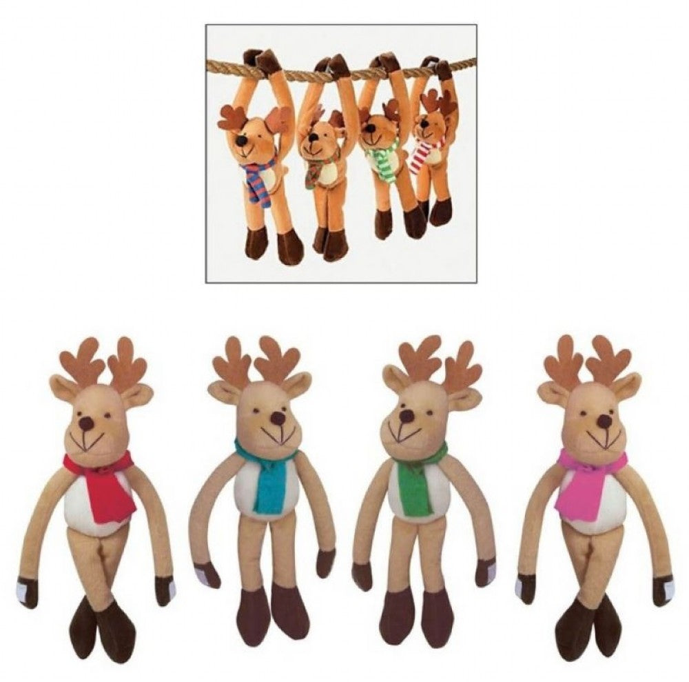 28cm Plush Handing Reindeer (Assorted)