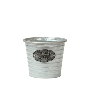 Silver Metal Flower Pot (16cm)