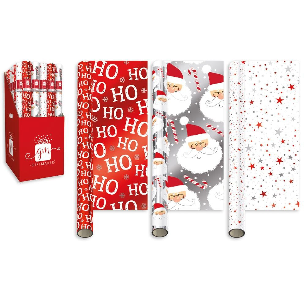 1.5m Foil Festive Fun Wrap (Assorted)