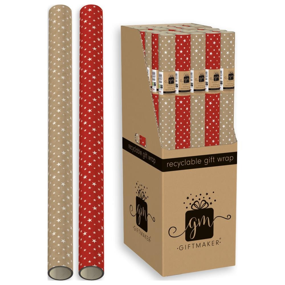 2m Kraft Star Wrap (Assorted)