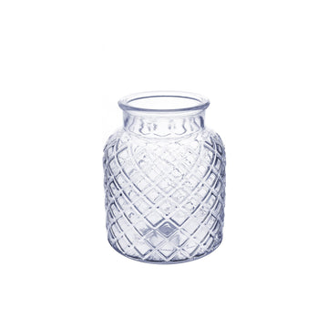 Clear Glass Haversham Vase (16cm x 13.5cm)