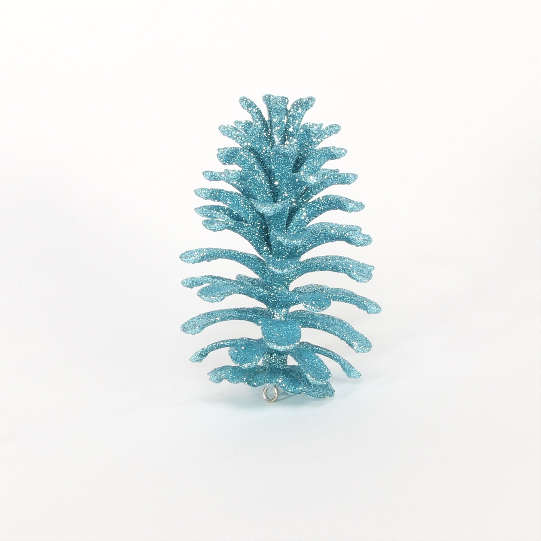 Hanging Pine Cone (12cm  Aqua)