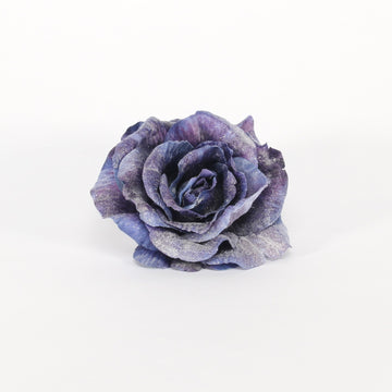 Purple Glitter Rose with Clip (13cm)