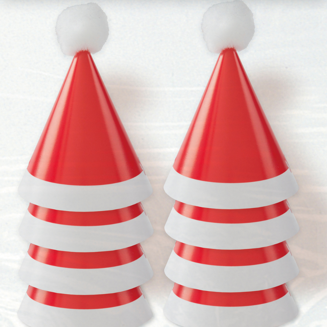 Mini Pom Pom Santa Party Hats